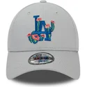 kasketter-buet-gra-justerbar-rem-9forty-flower-icon-fra-los-angeles-dodgers-mlb-af-new-era