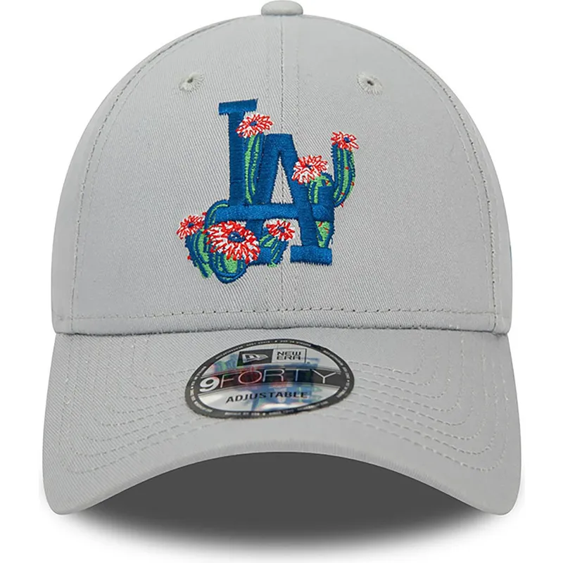 kasketter-buet-gra-justerbar-rem-9forty-flower-icon-fra-los-angeles-dodgers-mlb-af-new-era