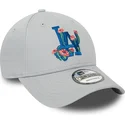 kasketter-buet-gra-justerbar-rem-9forty-flower-icon-fra-los-angeles-dodgers-mlb-af-new-era