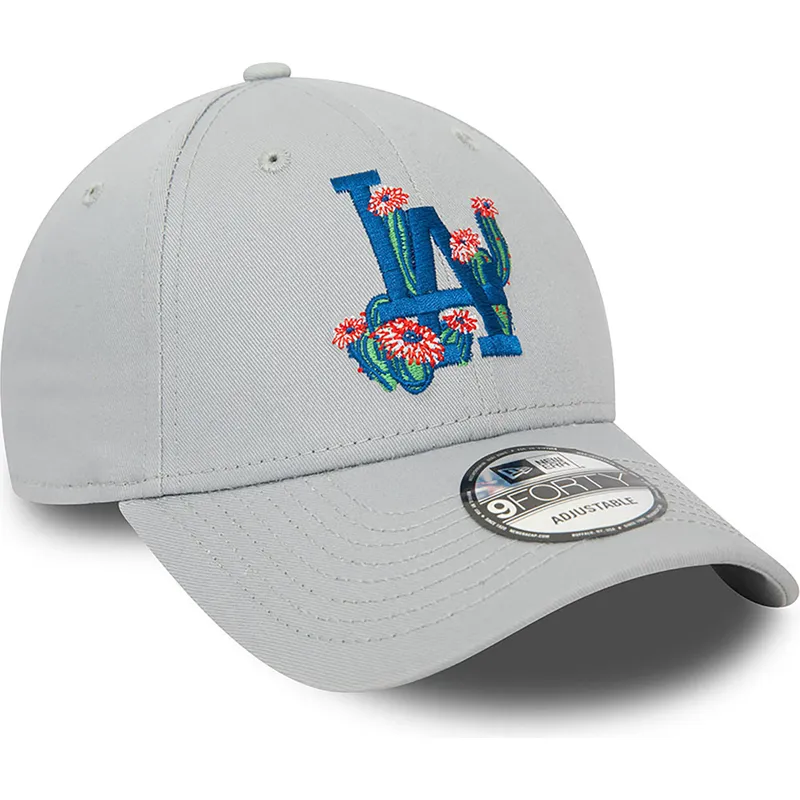 kasketter-buet-gra-justerbar-rem-9forty-flower-icon-fra-los-angeles-dodgers-mlb-af-new-era