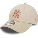 buet-beige-justerbar-9forty-team-outline-kasket-fra-new-york-yankees-mlb-fra-new-era