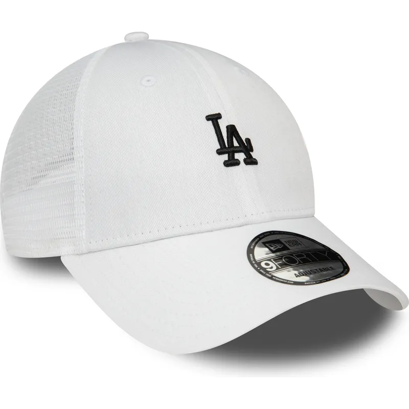 hvid-justerbar-9forty-home-field-trucker-kasket-fra-los-angeles-dodgers-mlb-fra-new-era