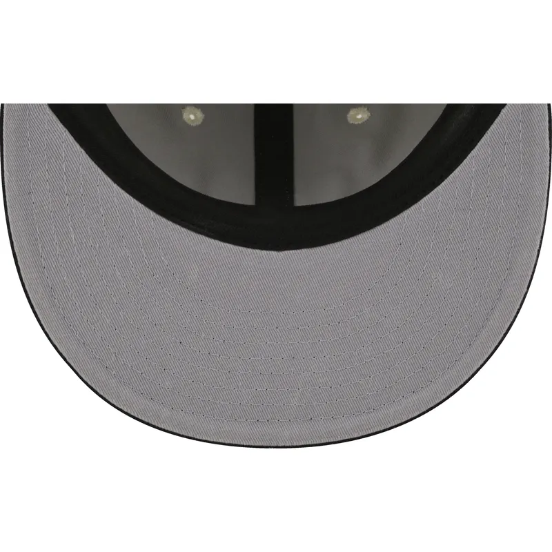 beige-og-sort-justerbar-flad-kasket-9fifty-retro-crown-denim-fra-oakland-raiders-nfl-fra-new-era