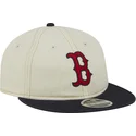 beige-og-marinebla-9fifty-retro-crown-denim-flad-kasket-fra-boston-red-sox-mlb-fra-new-era