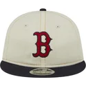 beige-og-marinebla-9fifty-retro-crown-denim-flad-kasket-fra-boston-red-sox-mlb-fra-new-era