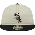 beige-og-sort-9fifty-retro-crown-denim-flad-kasket-fra-chicago-white-sox-mlb-fra-new-era