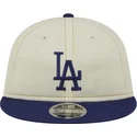 beige-og-bla-9fifty-retro-crown-denim-flad-kasket-fra-los-angeles-dodgers-mlb-fra-new-era