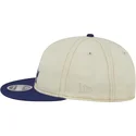 beige-og-bla-9fifty-retro-crown-denim-flad-kasket-fra-los-angeles-dodgers-mlb-fra-new-era