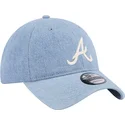 kasketter-buet-bla-justerbar-rem-9twenty-washed-denim-fra-atlanta-braves-mlb-af-new-era
