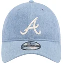 kasketter-buet-bla-justerbar-rem-9twenty-washed-denim-fra-atlanta-braves-mlb-af-new-era