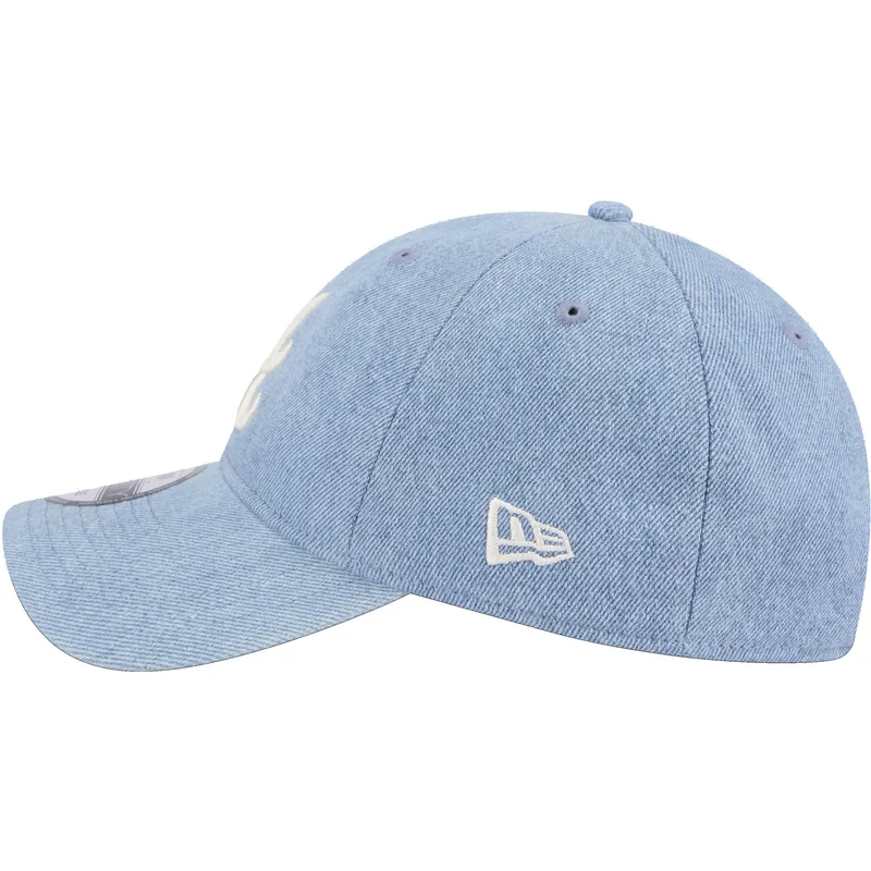 kasketter-buet-bla-justerbar-rem-9twenty-washed-denim-fra-atlanta-braves-mlb-af-new-era