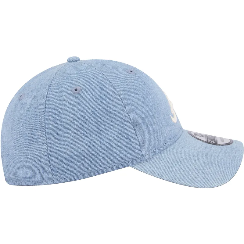 kasketter-buet-bla-justerbar-rem-9twenty-washed-denim-fra-atlanta-braves-mlb-af-new-era