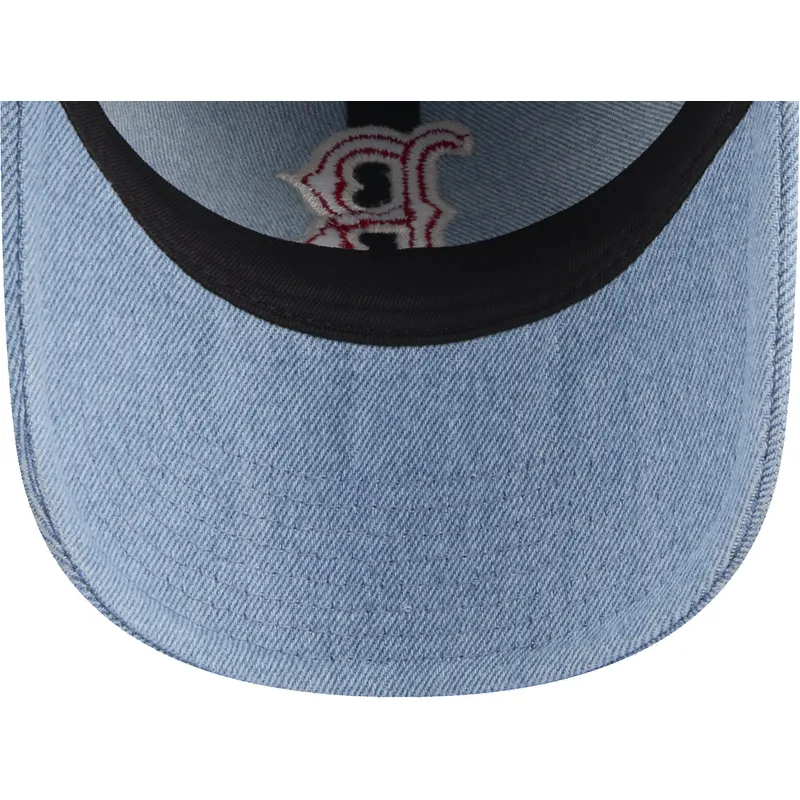justerbar-bla-buet-kasket-9twenty-washed-denim-boston-red-sox-mlb-fra-new-era