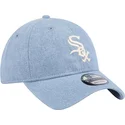 justerbar-bla-buet-kasket-9twenty-washed-denim-fra-chicago-white-sox-mlb-fra-new-era