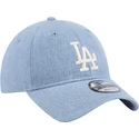kasketter-buet-bla-justerbar-rem-9twenty-washed-denim-fra-los-angeles-dodgers-mlb-af-new-era