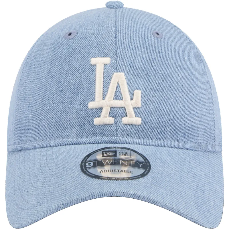 kasketter-buet-bla-justerbar-rem-9twenty-washed-denim-fra-los-angeles-dodgers-mlb-af-new-era