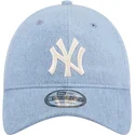 kasketter-buet-bla-justerbar-rem-9twenty-washed-denim-fra-new-york-yankees-mlb-af-new-era