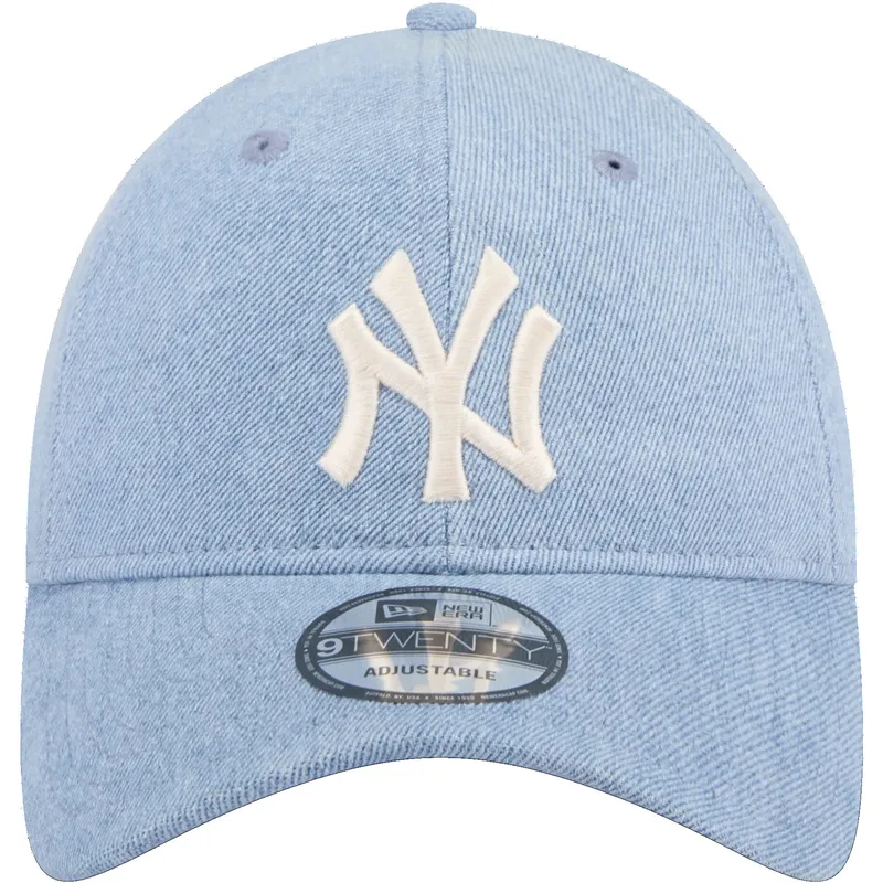kasketter-buet-bla-justerbar-rem-9twenty-washed-denim-fra-new-york-yankees-mlb-af-new-era