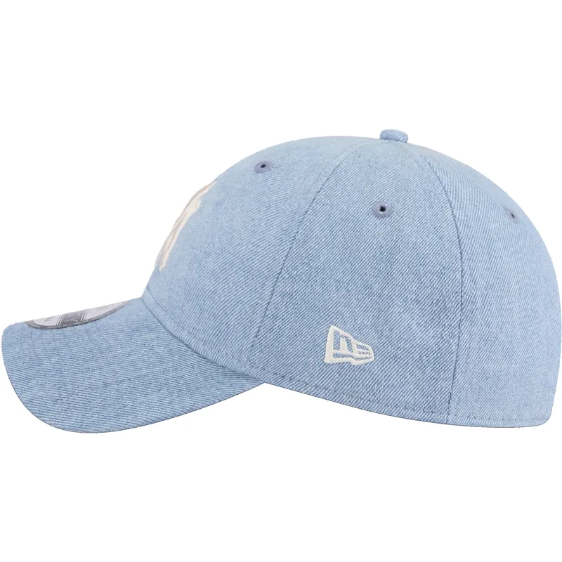 kasketter-buet-bla-justerbar-rem-9twenty-washed-denim-fra-new-york-yankees-mlb-af-new-era