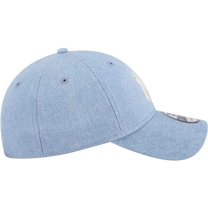 kasketter-buet-bla-justerbar-rem-9twenty-washed-denim-fra-new-york-yankees-mlb-af-new-era