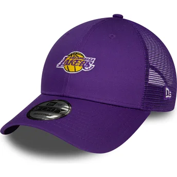 Justerbar violet kurvet kasket 9FORTY Home Field fra Los Angeles Lakers NBA fra New Era