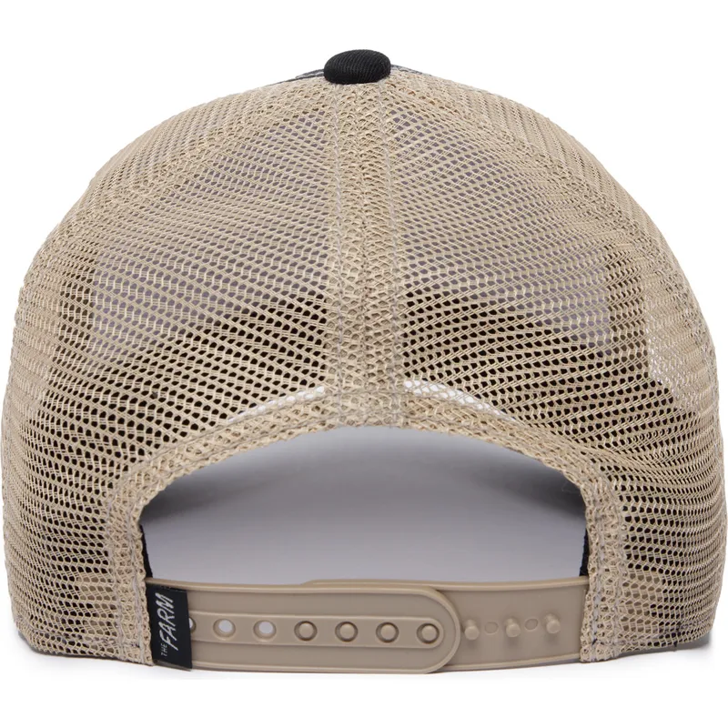 sort-og-beige-trucker-kasket-med-hane-ye-olde-cock-the-farm-retro-classic-fra-goorin-bros