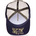 marinebla-beige-og-rod-trucker-kasket-med-fuglemotiv-ye-olde-birdie-the-farm-retro-classic-fra-goorin-bros
