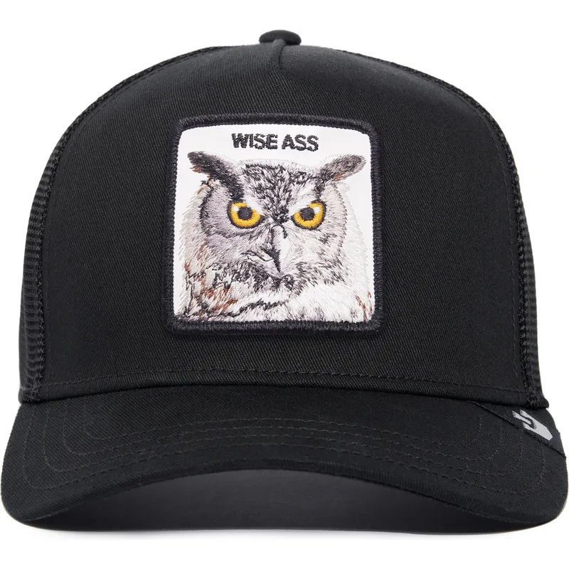 trucker-kasket-sort-ugle-wise-ass-owl-the-farm-premium-fra-goorin-bros
