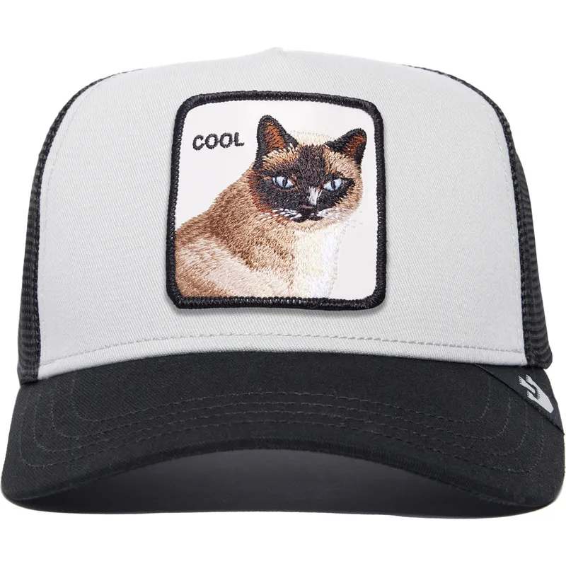 trucker-kasket-hvid-og-sort-kat-cool-cat-the-farm-premium-fra-goorin-bros