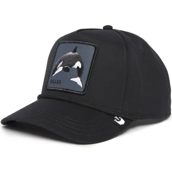 sort-buet-snapback-kasket-orca-killer-whale-100-the-farm-all-over-canvas-fra-goorin-bros