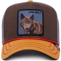 goorin-bros-lone-wolf-100-the-farm-all-over-canvas-snapback-kasket-med-brun-gra-og-orange-buet-skygge