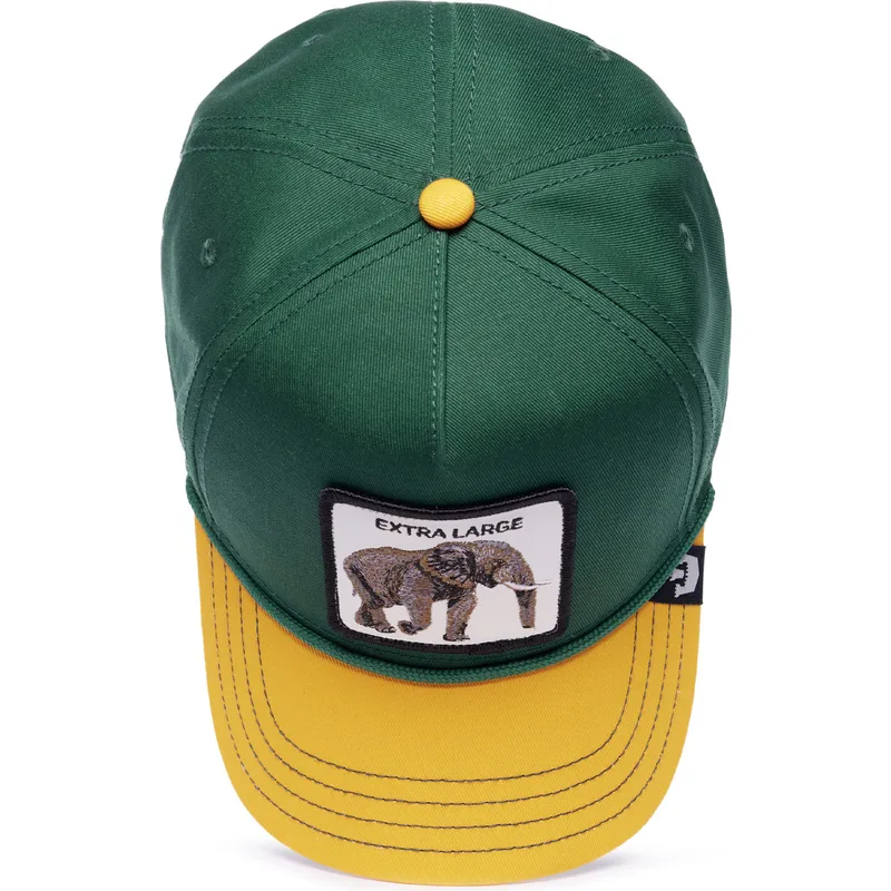 gron-og-gul-buet-snapback-kasket-elefant-extra-large-100-the-farm-all-over-canvas-fra-goorin-bros