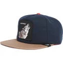 flad-kasket-marinebla-og-brun-snapback-ulv-lone-wolf-one-pack-the-farm-flats-fra-goorin-bros