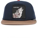 goorin-bros-lone-wolf-one-pack-the-farm-flats-marinebla-og-brun-snapback-flad-kasket