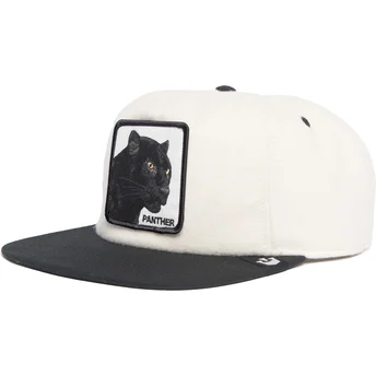 Goorin Bros. Black Panther Stealth Explorer The Farm Flats hvid og sort snapback flad kasket.