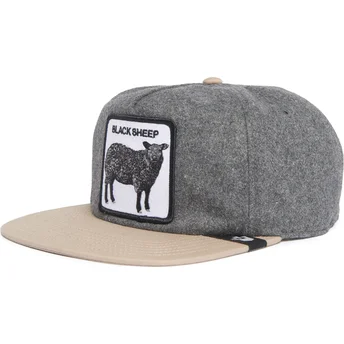 Goorin Bros. The Farm Flats grå og brun snapback fladskygget kasket Black Sheep Flock Mountain.