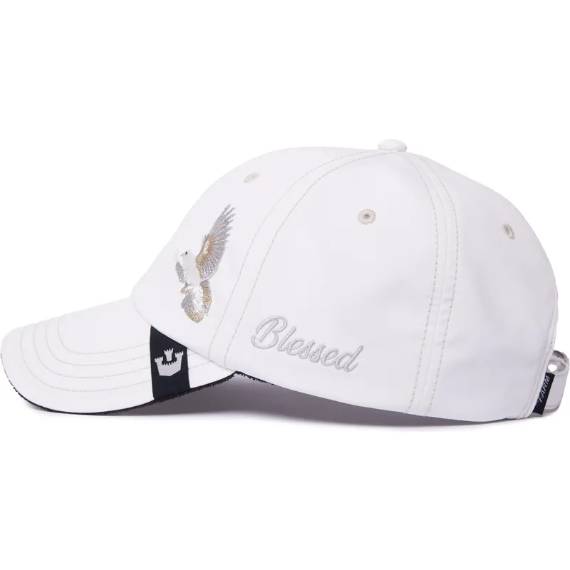 hvid-justerbar-buet-kasket-due-2-blessed-2-b-stressed-the-farm-lady-balls-fra-goorin-bros