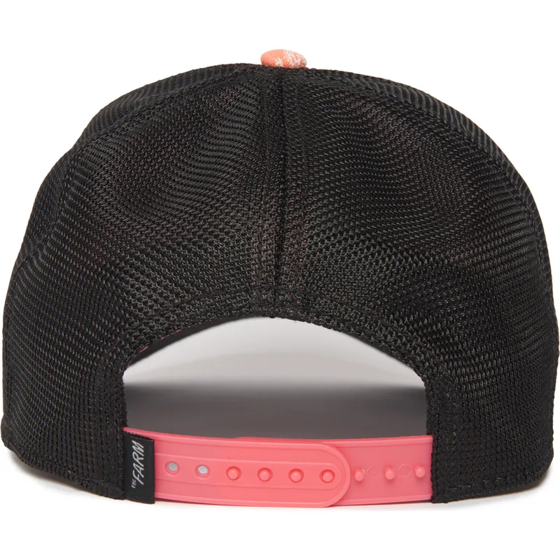 trucker-kasket-pink-og-sort-hund-rottweiler-bad-boy-lovesexy-the-farm-paisley-fra-goorin-bros