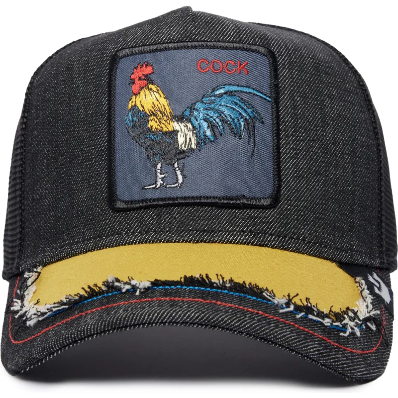 trucker-kasket-sort-hane-silky-cock-the-farm-silky-roots-fra-goorin-bros