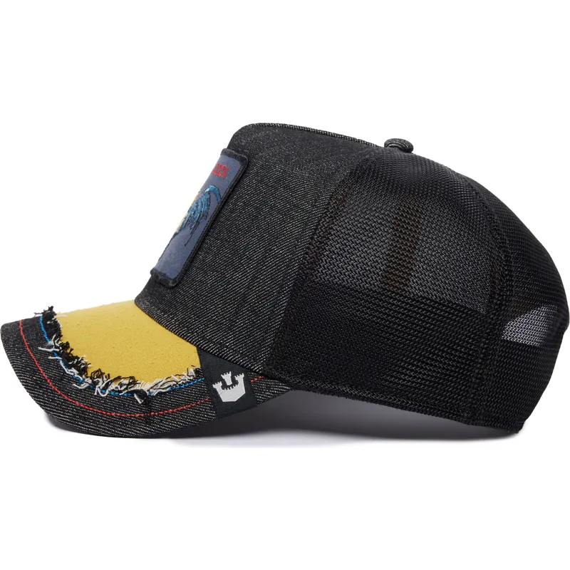 trucker-kasket-sort-hane-silky-cock-the-farm-silky-roots-fra-goorin-bros