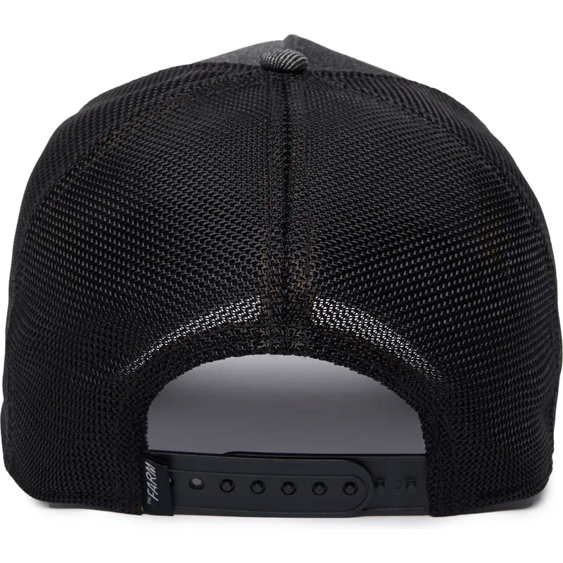 trucker-kasket-sort-hane-silky-cock-the-farm-silky-roots-fra-goorin-bros