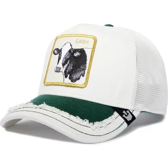 Hvid trucker-kasket ko Cash Silky Cow The Farm Silky Roots fra Goorin Bros.