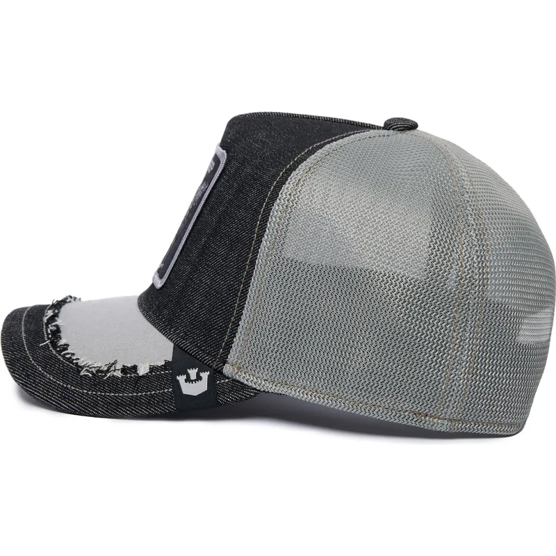 sort-og-gra-trucker-kasket-med-far-silky-sheep-the-farm-silky-roots-fra-goorin-bros