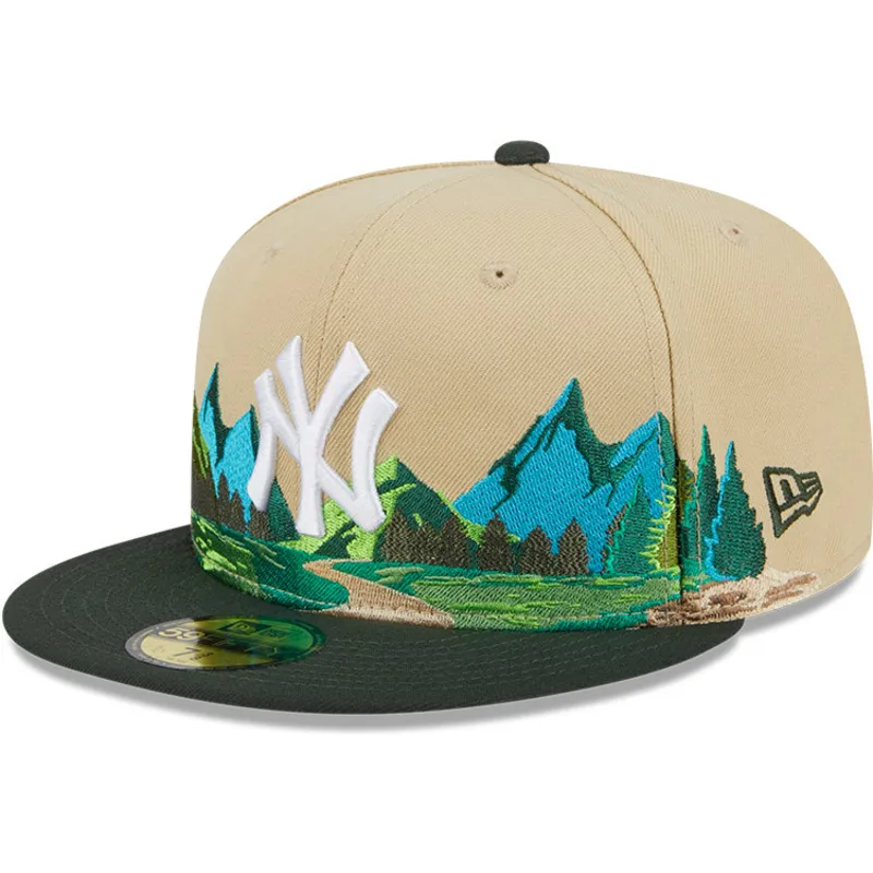 kasketter-flad-brun-tilpasset-59fifty-team-landscape-fra-new-york-yankees-mlb-af-new-era