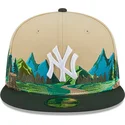 kasketter-flad-brun-tilpasset-59fifty-team-landscape-fra-new-york-yankees-mlb-af-new-era