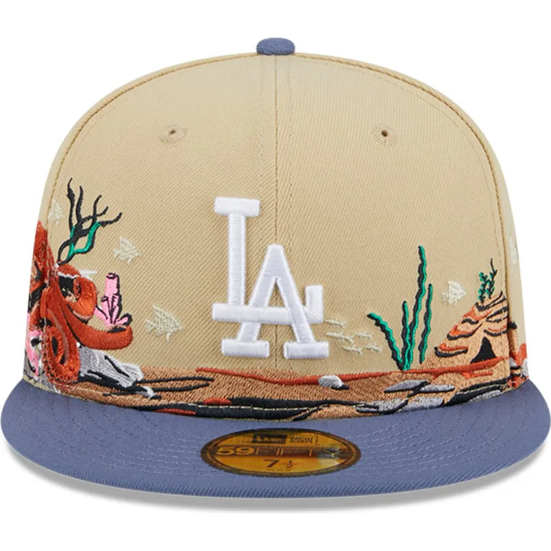 kasketter-flad-brun-tilpasset-59fifty-team-landscape-fra-los-angeles-dodgers-mlb-af-new-era