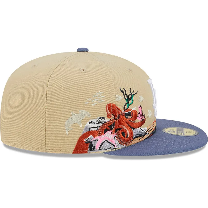 kasketter-flad-brun-tilpasset-59fifty-team-landscape-fra-los-angeles-dodgers-mlb-af-new-era