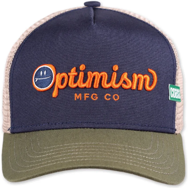 trucker-kasket-marinebla-og-gron-optimism-co-hft-fra-coastal