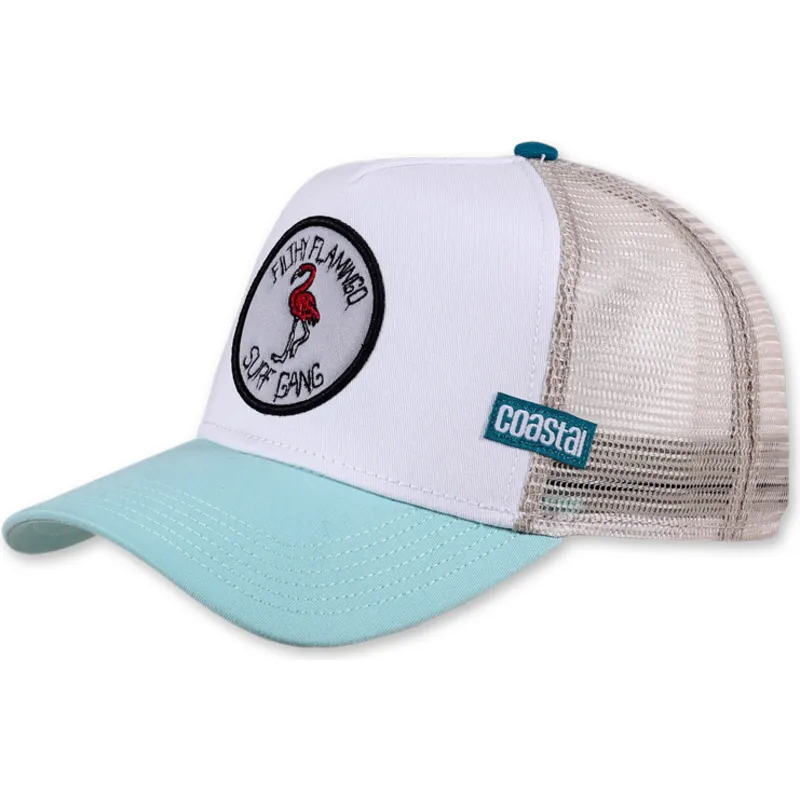 hvid-og-bla-trucker-kasket-filthy-flamingo-hft-fra-coastal