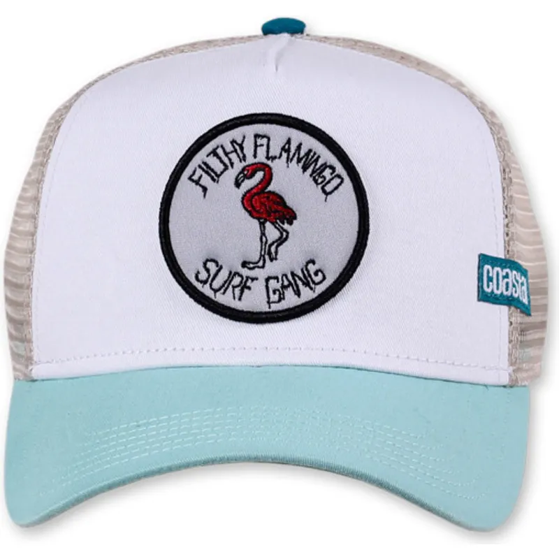 hvid-og-bla-trucker-kasket-filthy-flamingo-hft-fra-coastal